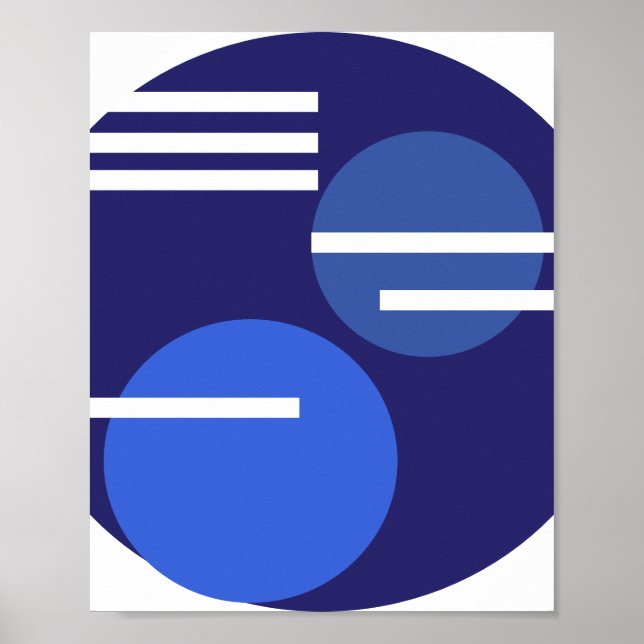 Poster Abstrait Cercle bleu (Devant)
