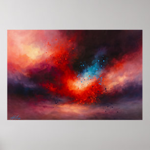Poster Abstrait Chute d'Ember céleste