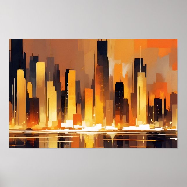 Poster Abstrait Cityscape Architecture moderne Arrière -  (Devant)