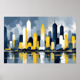 Poster Abstrait Cityscape Architecture moderne Arrière - 