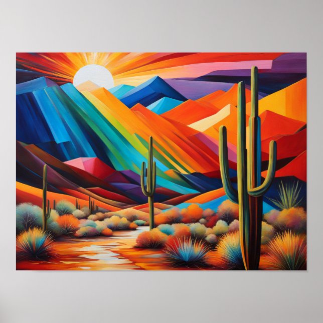 Poster Abstrait Colorful Arizona (Devant)