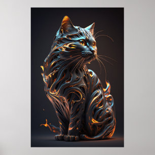 Poster Abstrait d'art mural de chat