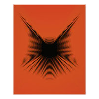 Poster Abstrait de chat noir sur le fond rouge