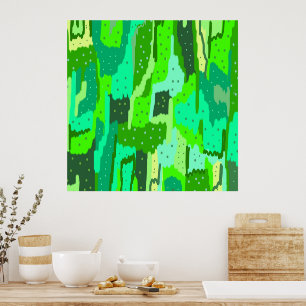Poster Abstrait de feuillage vert