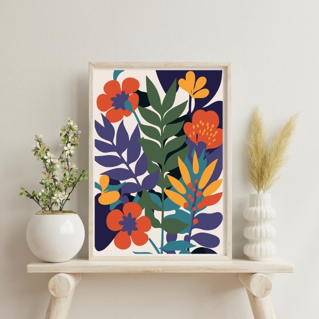 Poster Abstrait de fleurs botaniques modernes (Créateur téléchargé)