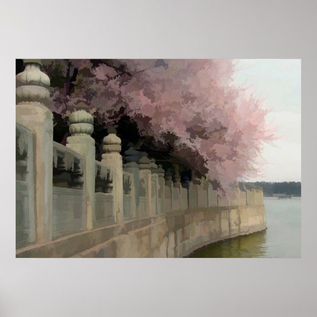 Poster Abstrait de fleurs de cerisiers (Devant)