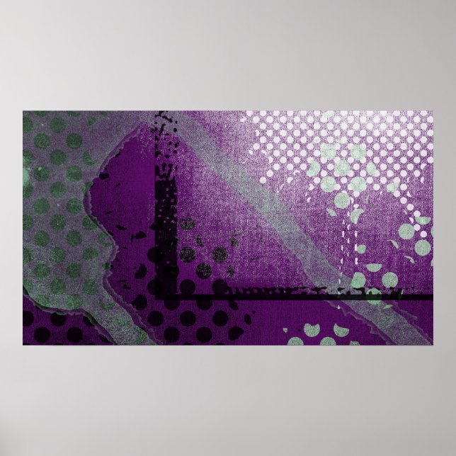 Poster Abstrait de Grunge Métallique Violet (Devant)