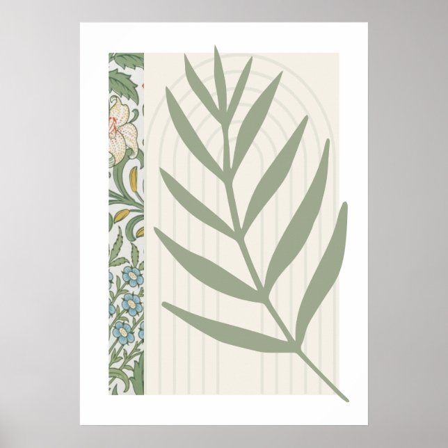 Poster Abstrait de la feuille de fougère (Devant)