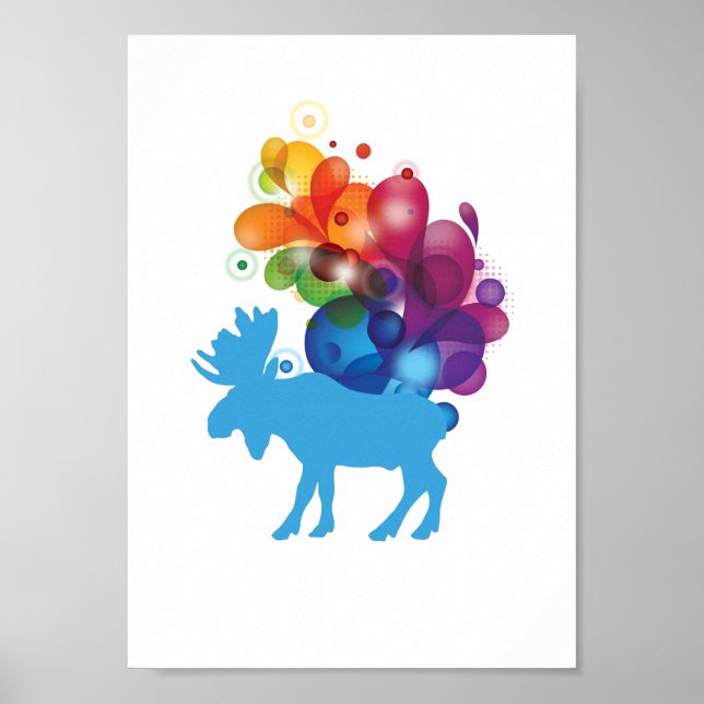 Poster Abstrait de l'orignal (Devant)