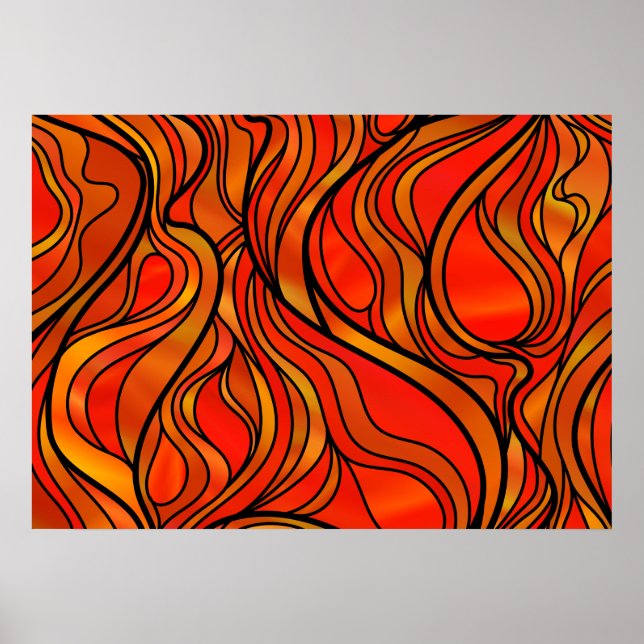 Poster Abstrait de verre orange (Devant)