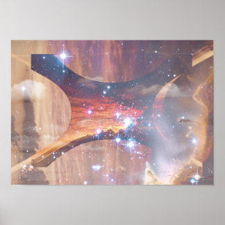 Poster Abstrait des nuages spatiaux