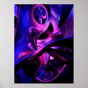 Poster Abstrait des Passions Fluorescentes