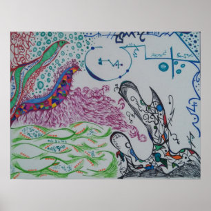 Poster Abstrait Doodle