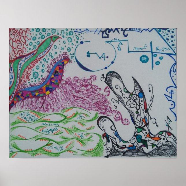 Poster Abstrait Doodle (Devant)