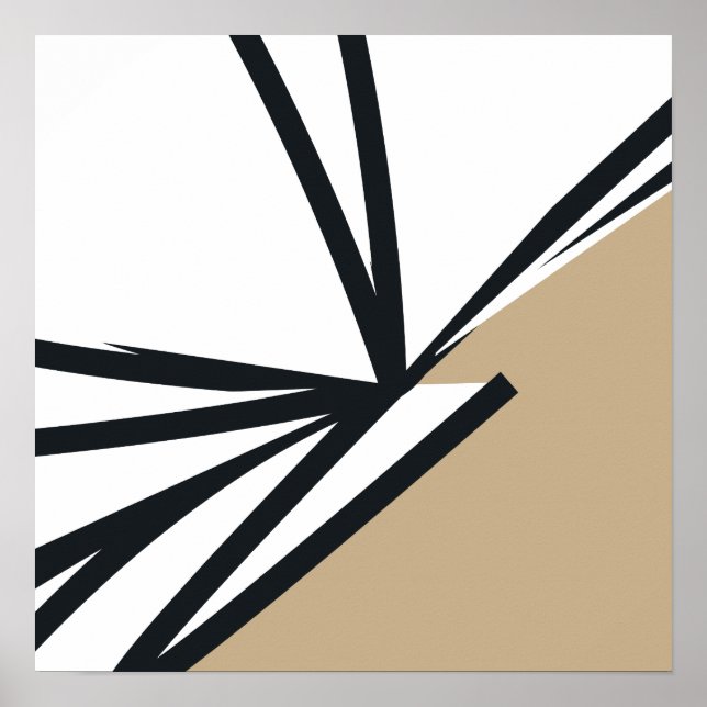 Poster Abstrait d'or noir simple (Devant)