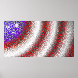 Poster Abstrait du drapeau américain