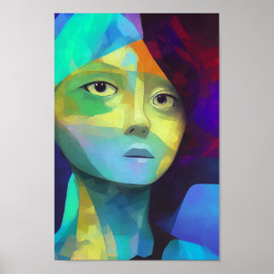 Poster Abstrait d'une belle fille Art conceptuel Imprimer