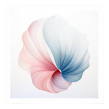 Poster Abstrait en coquille rose, bleue et blanche