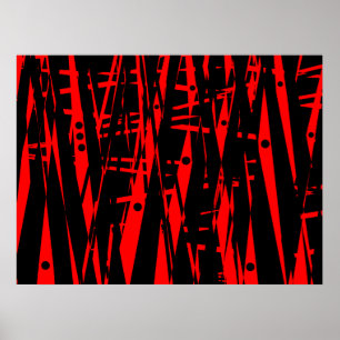 Poster Abstrait en rouge et noir