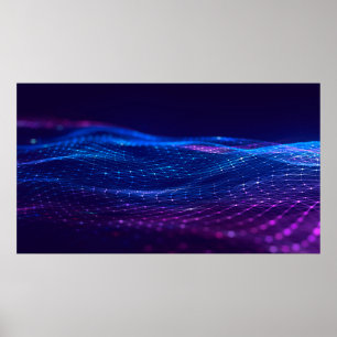 Poster Abstrait espace polygonal bas poly foncé arrière -