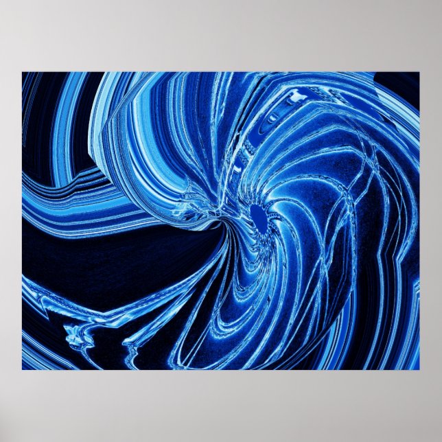 Poster Abstrait "Fleur" de néon bleu (Devant)