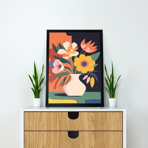 Poster Abstrait Floral Delights Blossoms in Motion
