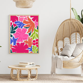 Poster Abstrait floral éclatant et audacieux