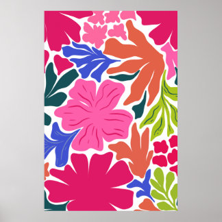 Poster Abstrait floral éclatant et audacieux