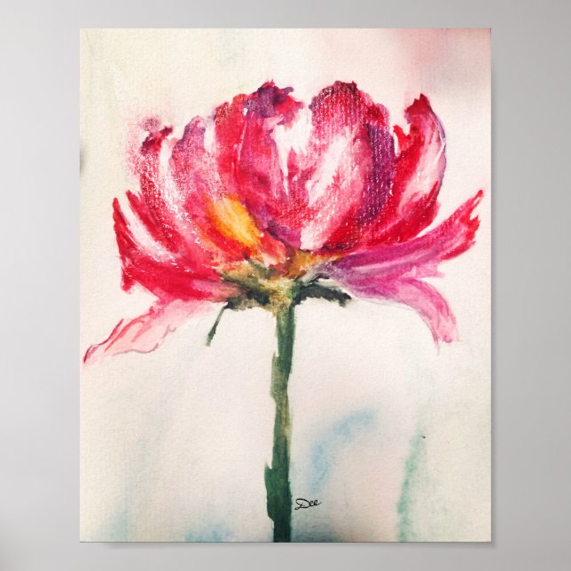 Poster Abstrait Floral Premium 5x7 en toile brilla (Devant)