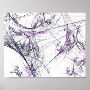 Poster Abstrait Fractal Spider Web sur toile blanche Impr