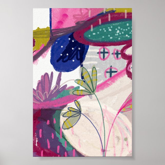 Poster Abstrait funky par Amy Moen (Devant)