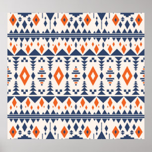 Poster Abstrait géométrique aztèque, motif transparent.