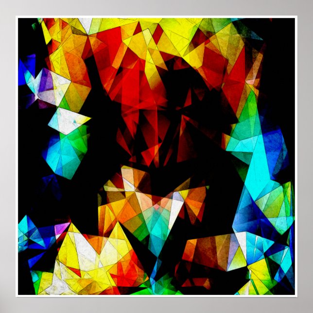 Poster Abstrait géométrique brillant (Devant)