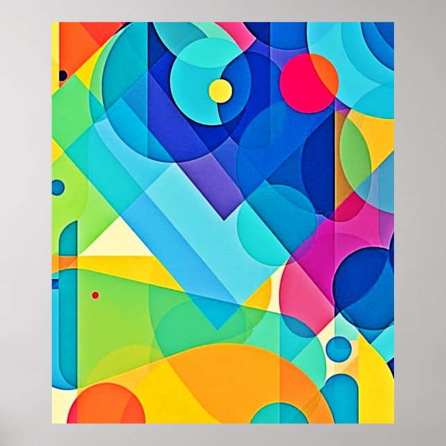 Poster Abstrait géométrique dynamique (Devant)