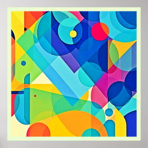 Poster Abstrait géométrique dynamique