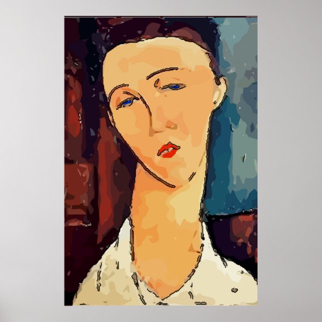 Poster Abstrait Girl Face, ajouter ou modifier du texte P (Devant)