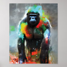 Poster Abstrait Gorilla