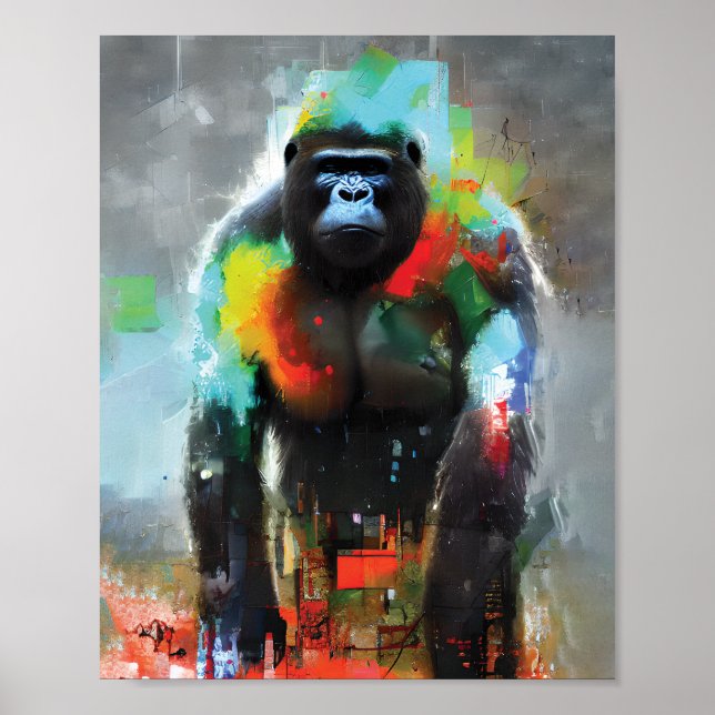 Poster Abstrait Gorilla (Devant)