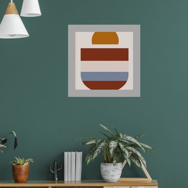 Poster Abstrait gris bordo couleurs naturelles (Salon 1)