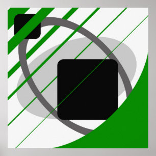 Poster Abstrait gris vert blanc cassé noir AP0002