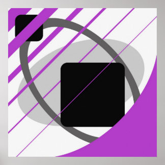 Poster Abstrait gris violet blanc blanc blanc blanc noir