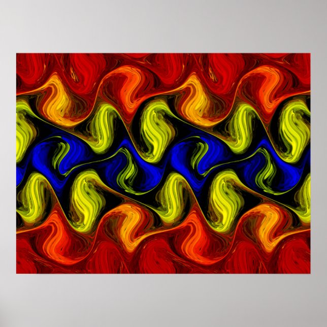 Poster Abstrait incendie (Devant)