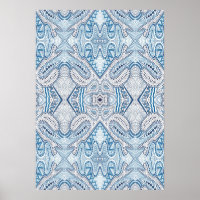 Poster Abstrait Indigo bleu