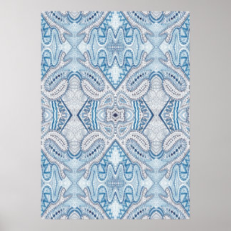 Poster Abstrait Indigo bleu