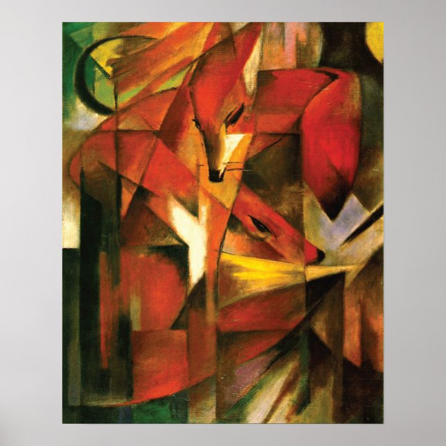 Poster Abstrait ~ Le Renard par Franz Marc (Devant)