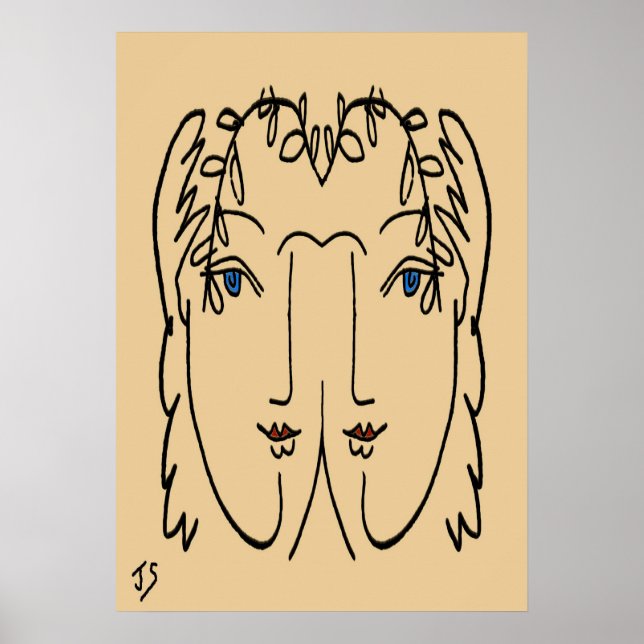 Poster Abstrait : Les jumeaux (Devant)