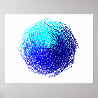 Poster Abstrait Math Blue (Matte)