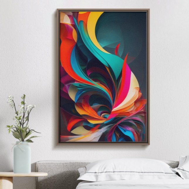Poster Abstrait mélange de couleurs vives, moderne tendan (Créateur téléchargé)