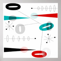 Poster Abstrait moderne du milieu du siècle #40