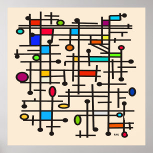 Poster Abstrait moderne du milieu du siècle #49